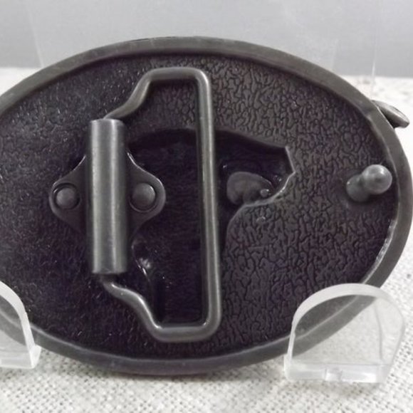 Long Horn Bull and Fronds Belt Buckle - Picture 4 of 8